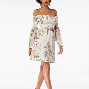 NWT Guess Off Shoulder Floral Dress | XS | White